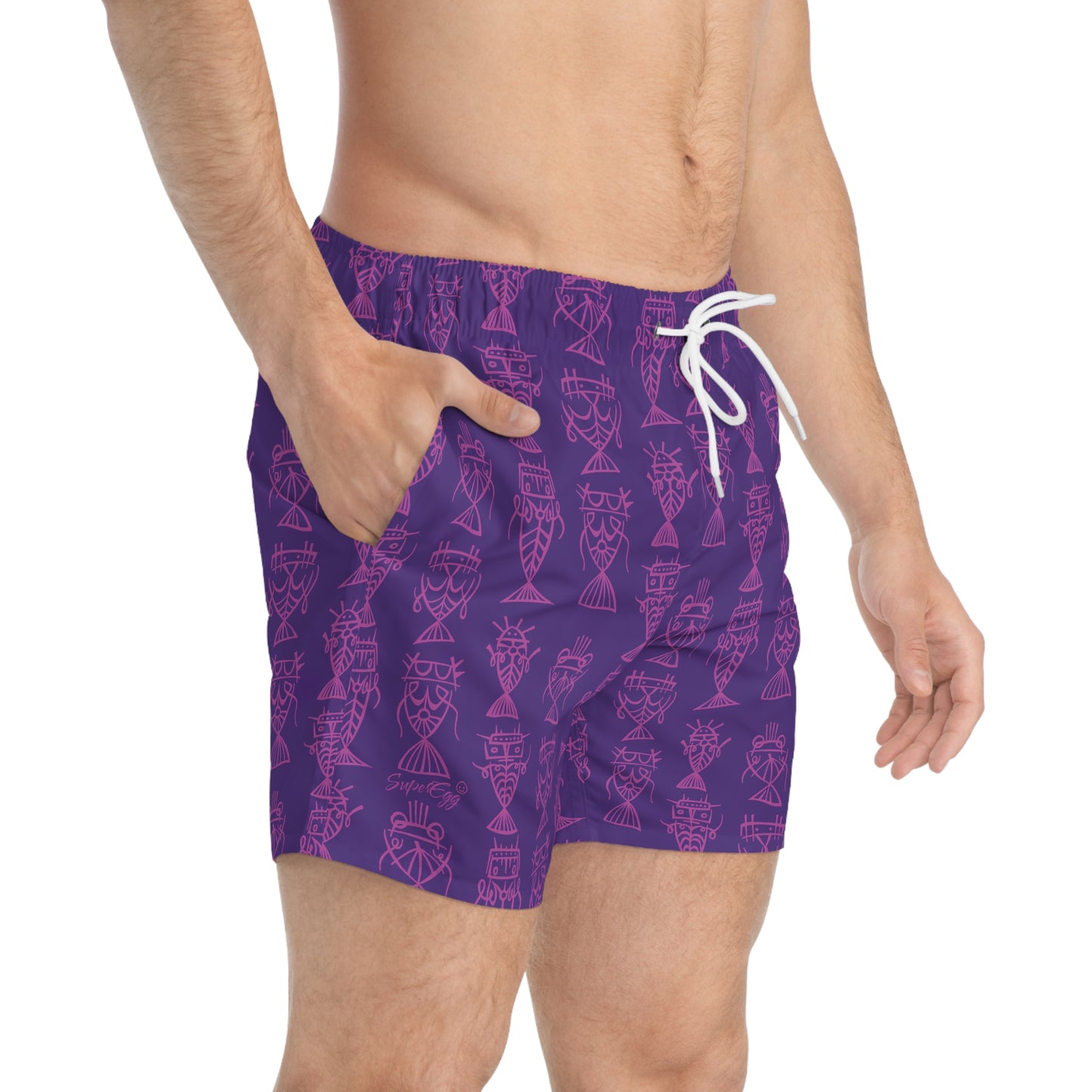 "Fishbones" Swim Trunks - Electric Grape
