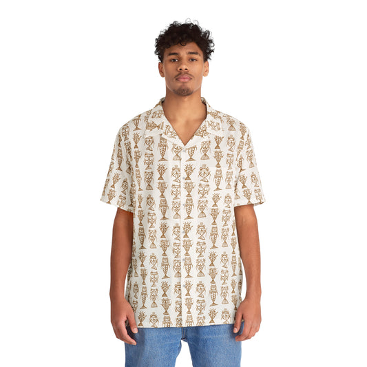 "Fishbones" Hawaiian Shirt - White Nutmeg