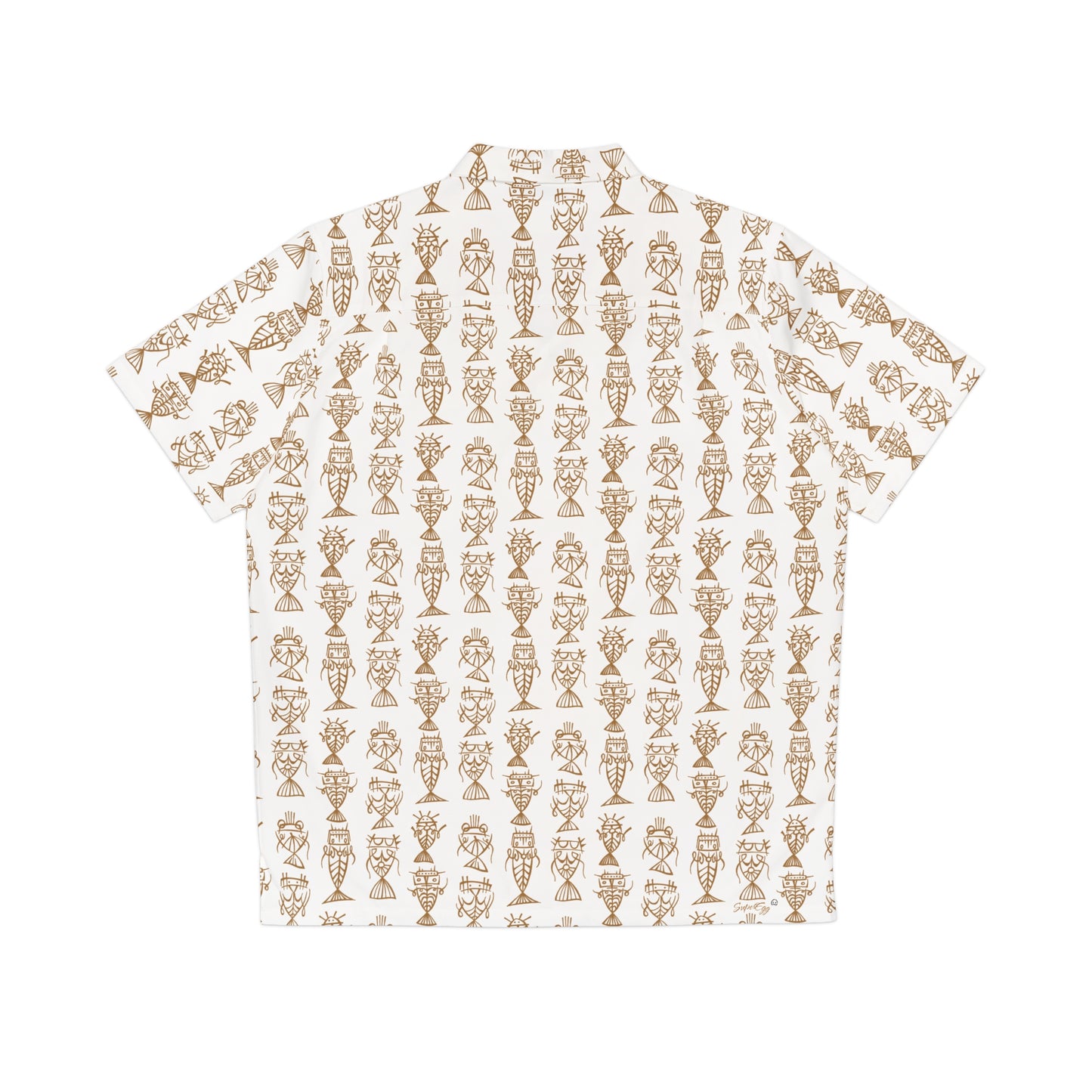 "Fishbones" Hawaiian Shirt - White Nutmeg