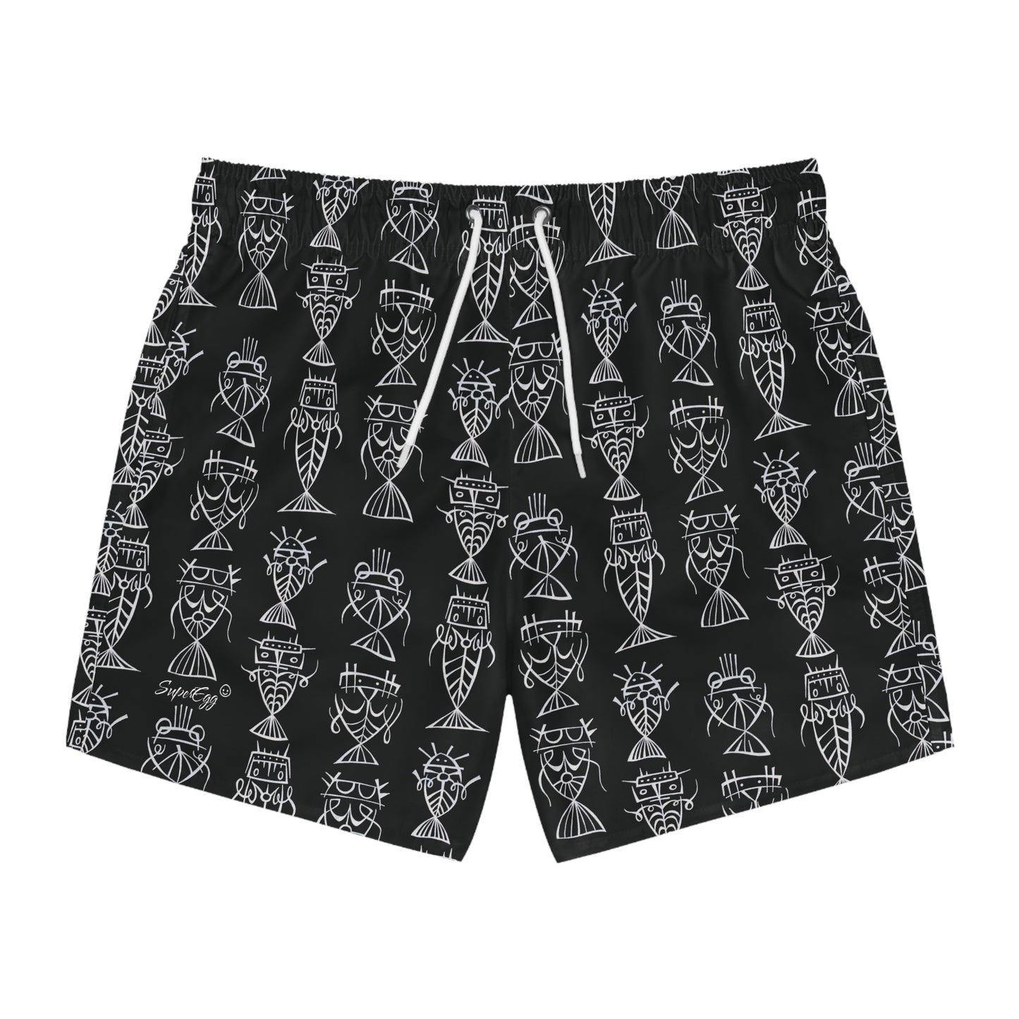 "Fishbones" Swim Trunks - Black Salt