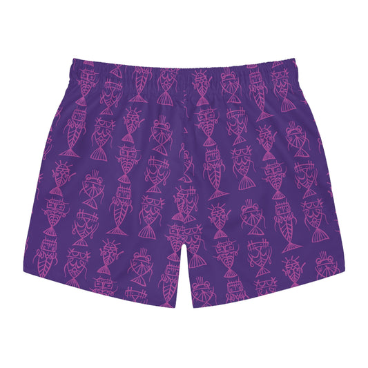 "Fishbones" Swim Trunks - Electric Grape