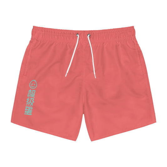 "SuperEgg x China" Swim Trunks - Coral