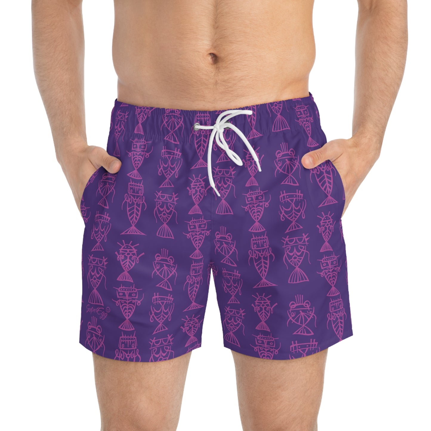"Fishbones" Swim Trunks - Electric Grape