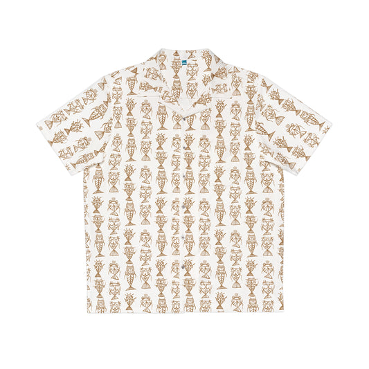 "Fishbones" Hawaiian Shirt - White Nutmeg
